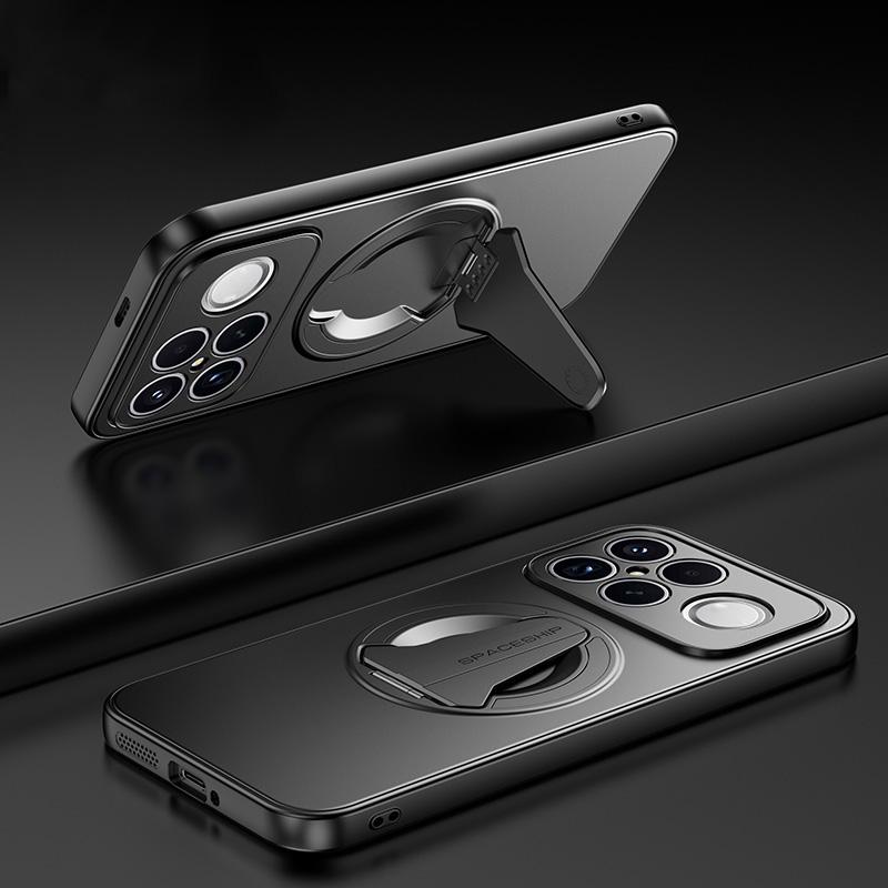 For Redmi K90 Pro Max / Poco F8 Ultra Spaceship MagSafe Folding Holder Phone Case(Black)