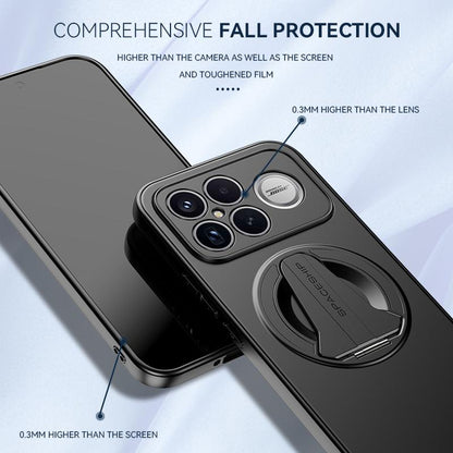 For Redmi K90 Pro Max / Poco F8 Ultra Spaceship MagSafe Folding Holder Phone Case(Black)