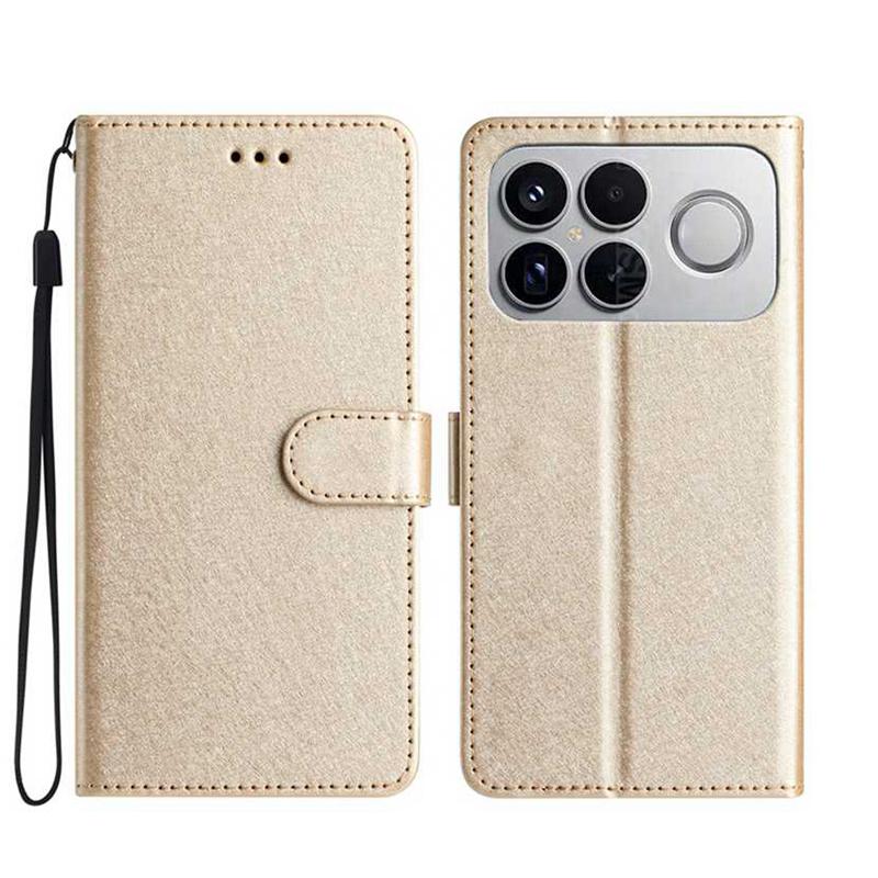 For Redmi K90 Pro Max / Poco F8 Ultra Silk Texture Horizontal Flip Leather Phone Case(Gold)