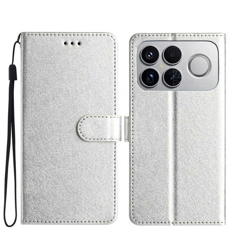 For Redmi K90 Pro Max / Poco F8 Ultra Silk Texture Horizontal Flip Leather Phone Case(Silver)