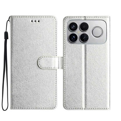For Redmi K90 Pro Max / Poco F8 Ultra Silk Texture Horizontal Flip Leather Phone Case(Silver)