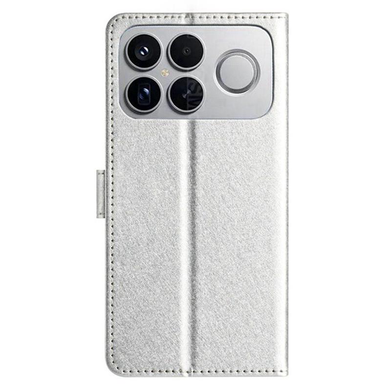 For Redmi K90 Pro Max / Poco F8 Ultra Silk Texture Horizontal Flip Leather Phone Case(Silver)