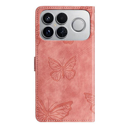 For Redmi K90 Pro Max / Poco F8 Ultra Skin-feel Embossed Butterfly Leather Phone Case(Pink)