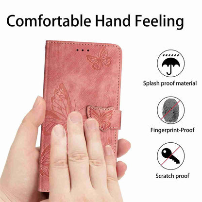 For Redmi K90 Pro Max / Poco F8 Ultra Skin-feel Embossed Butterfly Leather Phone Case(Pink)