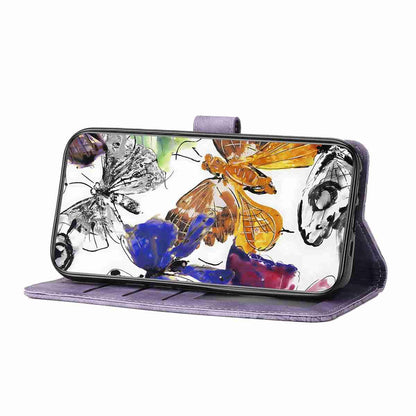 For Redmi K90 Pro Max / Poco F8 Ultra Skin-feel Embossed Butterfly Leather Phone Case(Purple)