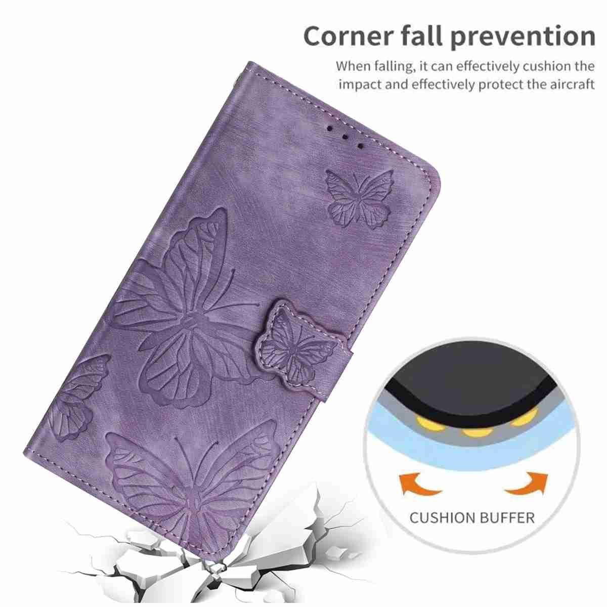 For Redmi K90 Pro Max / Poco F8 Ultra Skin-feel Embossed Butterfly Leather Phone Case(Purple)