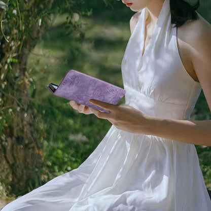 For Redmi K90 Pro Max / Poco F8 Ultra Skin-feel Embossed Butterfly Leather Phone Case(Purple)