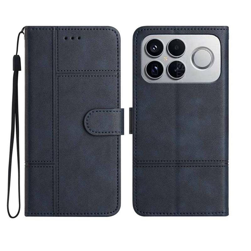 For Redmi K90 Pro Max / Poco F8 Ultra Cowhide Texture Stitching Leather Phone Case(Dark Blue)