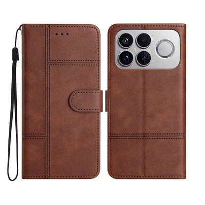 For Redmi K90 Pro Max / Poco F8 Ultra Cowhide Texture Stitching Leather Phone Case(Coffee)