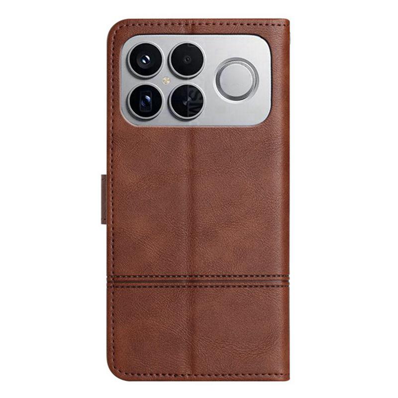 For Redmi K90 Pro Max / Poco F8 Ultra Cowhide Texture Stitching Leather Phone Case(Coffee)
