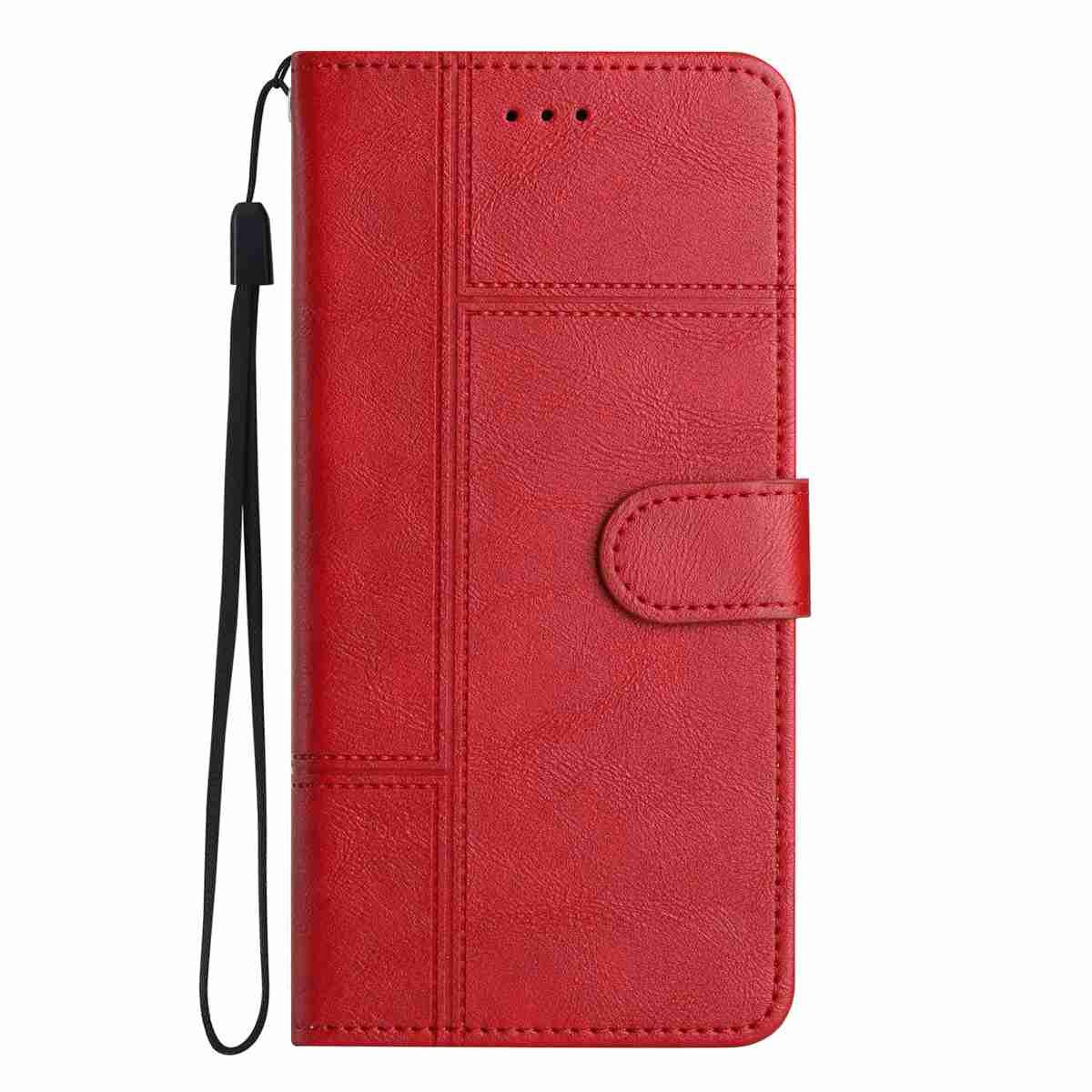For Redmi K90 Pro Max / Poco F8 Ultra Cowhide Texture Stitching Leather Phone Case(Red)