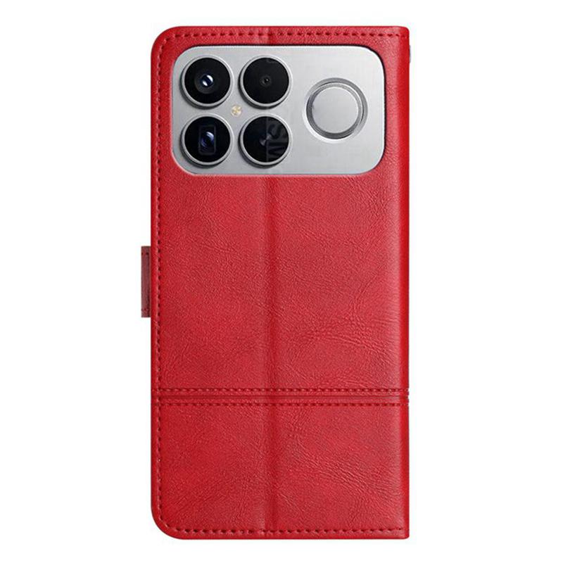 For Redmi K90 Pro Max / Poco F8 Ultra Cowhide Texture Stitching Leather Phone Case(Red)