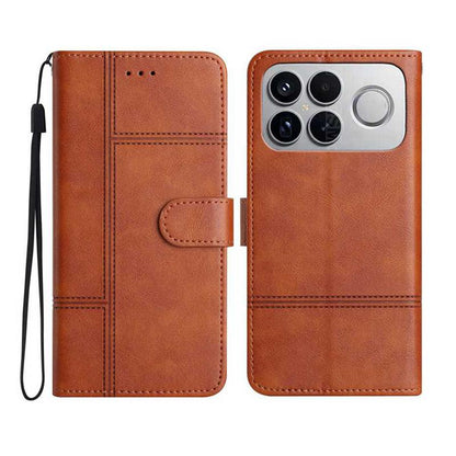 For Redmi K90 Pro Max / Poco F8 Ultra Cowhide Texture Stitching Leather Phone Case(Brown)