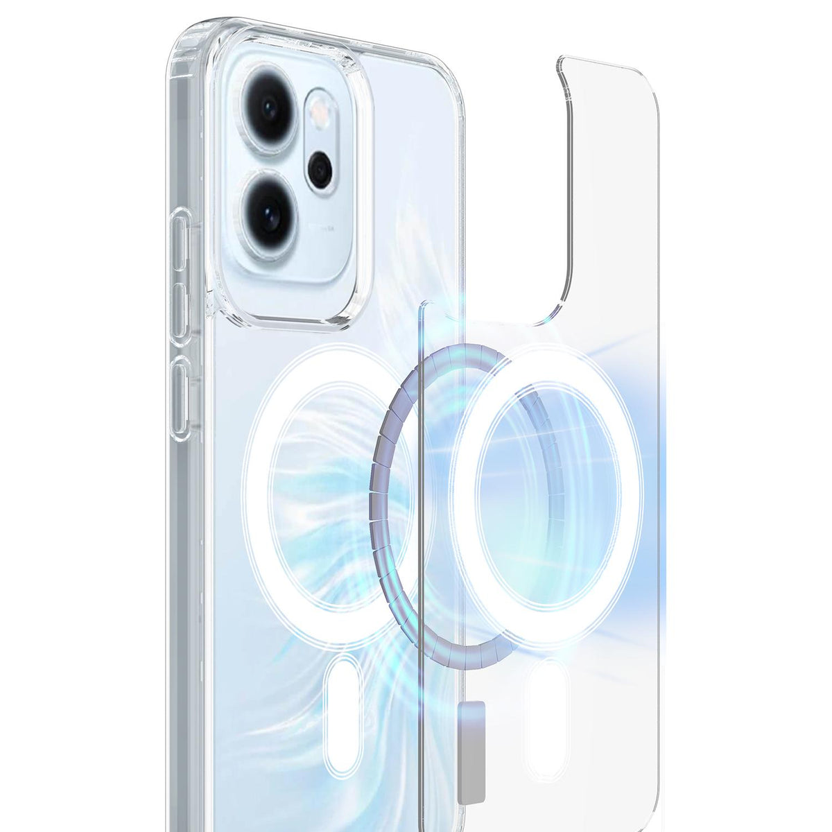 For OPPO Reno14 5G Global / Reno14 F 5G MagSafe Clear Acrylic PC Hybrid TPU Phone Case - Transparent - EDA008575802A
