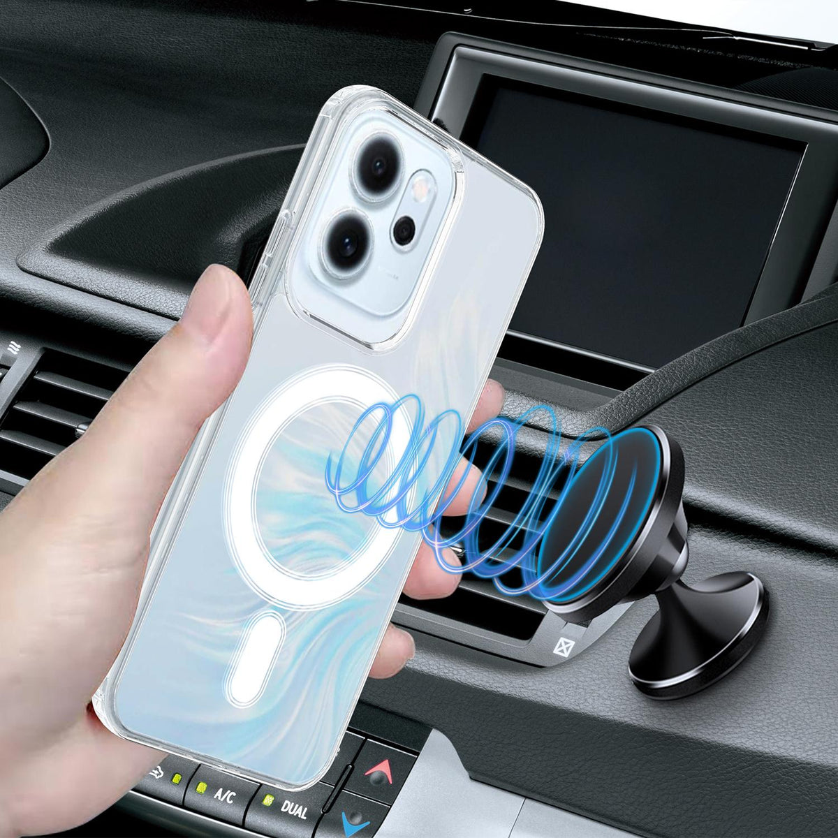 For OPPO Reno14 5G Global / Reno14 F 5G MagSafe Clear Acrylic PC Hybrid TPU Phone Case - Transparent - EDA008575802A