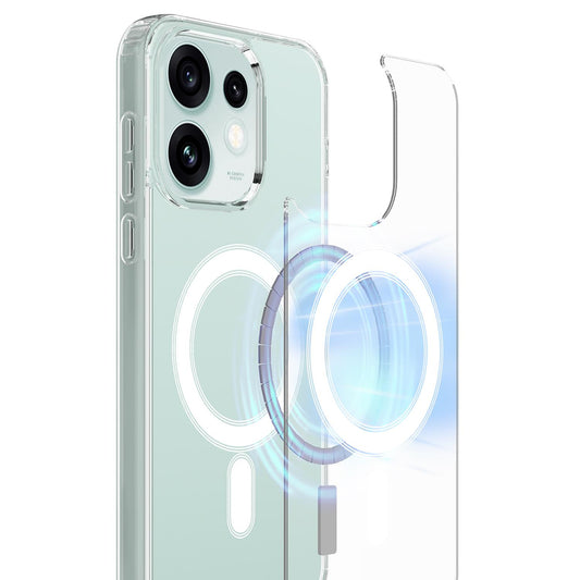 For OPPO Reno16 F/ Reno16 FS / Reno16c 5G MagSafe Clear Acrylic PC Hybrid TPU Phone Case(Transparent)
