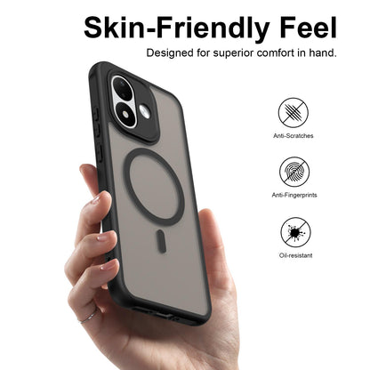 For Redmi Note 17 4G Global 169.7mm Fan Dun Series TPU Hybrid PC Frosted Magsafe Phone Case - Black - EDA008596103A