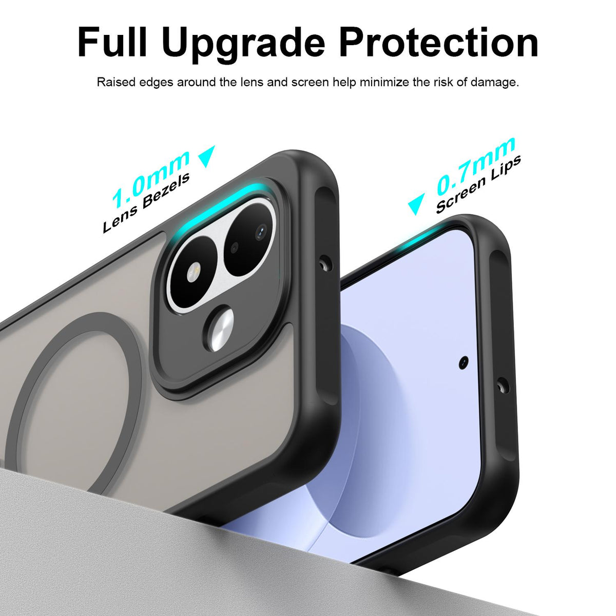 For Redmi Note 17 4G Global 169.7mm Fan Dun Series TPU Hybrid PC Frosted Magsafe Phone Case - Black - EDA008596103A