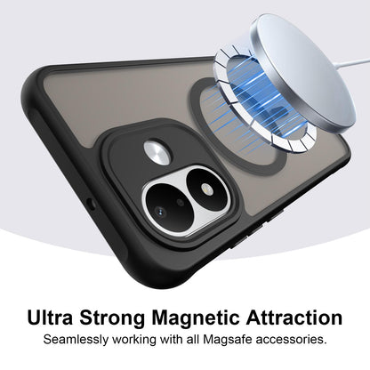 For Redmi Note 17 4G Global 169.7mm Fan Dun Series TPU Hybrid PC Frosted Magsafe Phone Case - Black - EDA008596103A