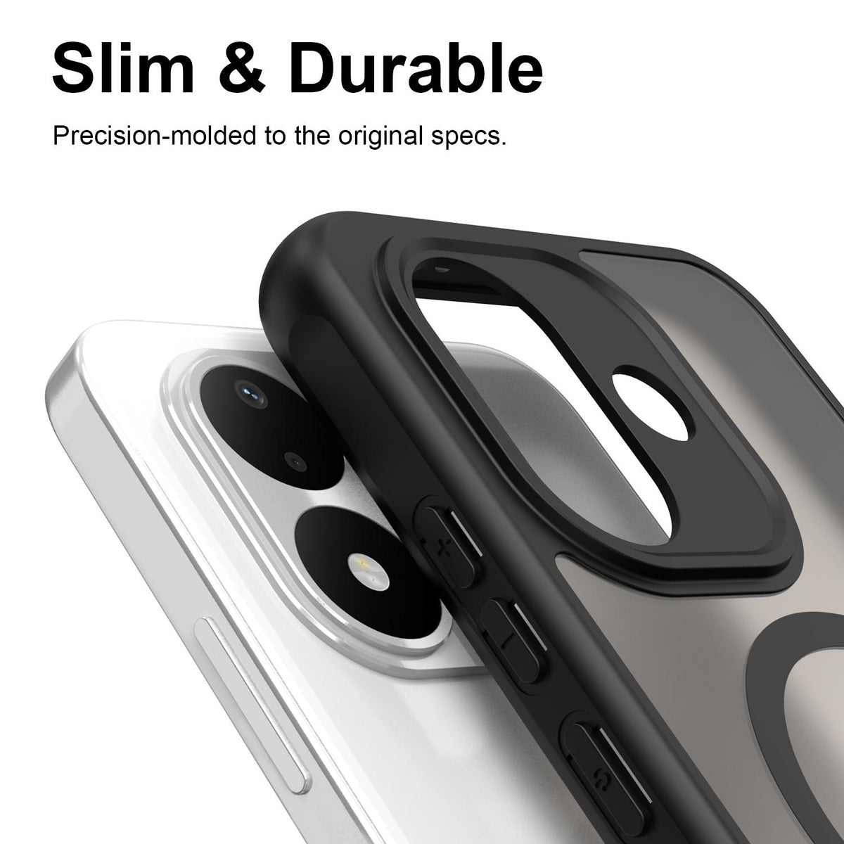 For Redmi Note 17 4G Global 169.7mm Fan Dun Series TPU Hybrid PC Frosted Magsafe Phone Case - Black - EDA008596103A