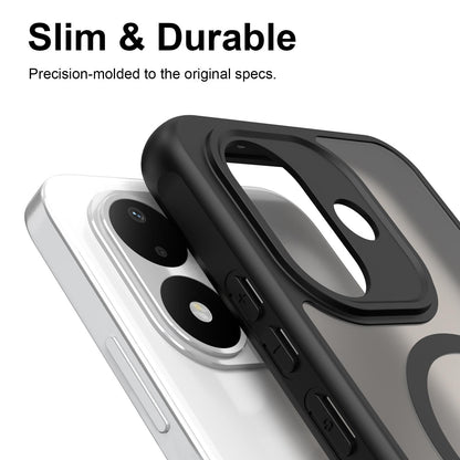 For Redmi Note 17 4G Global 169.7mm Fan Dun Series TPU Hybrid PC Frosted Magsafe Phone Case - Black - EDA008596103A