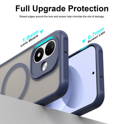 For Redmi Note 17 4G Global 169.7mm Fan Dun Series TPU Hybrid PC Frosted Magsafe Phone Case - Blue - EDA008596103B