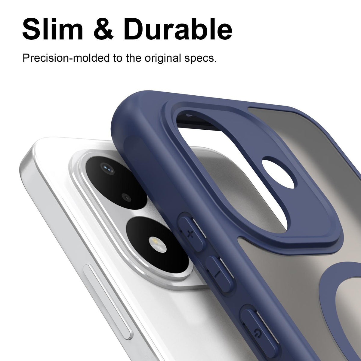 For Redmi Note 17 4G Global 169.7mm Fan Dun Series TPU Hybrid PC Frosted Magsafe Phone Case - Blue - EDA008596103B