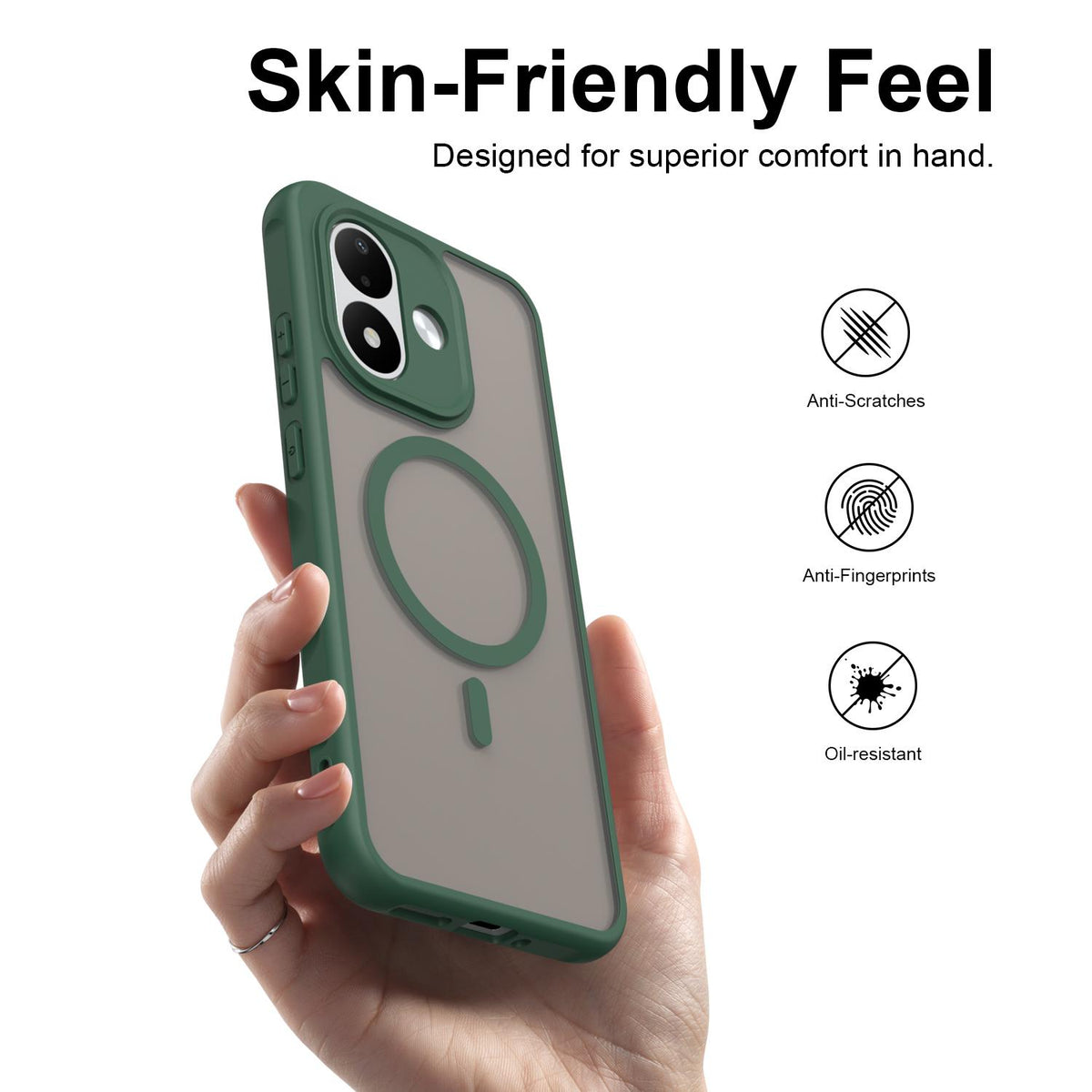 For Redmi Note 17 4G Global 169.7mm Fan Dun Series TPU Hybrid PC Frosted Magsafe Phone Case - Green - EDA008596103C