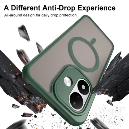 For Redmi Note 17 4G Global 169.7mm Fan Dun Series TPU Hybrid PC Frosted Magsafe Phone Case - Green - EDA008596103C