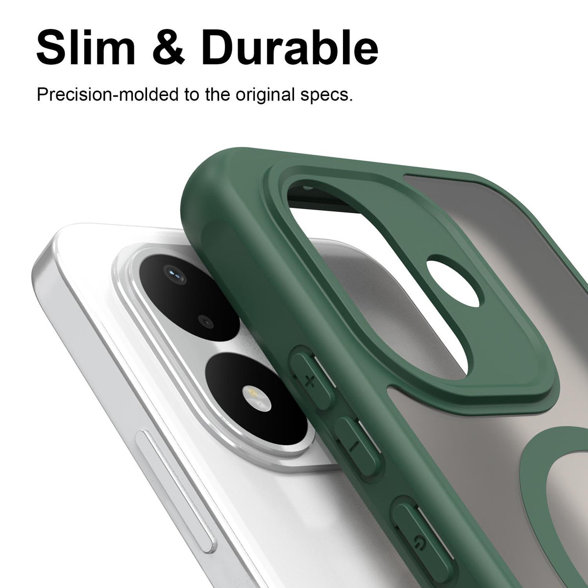 For Redmi Note 17 4G Global 169.7mm Fan Dun Series TPU Hybrid PC Frosted Magsafe Phone Case - Green - EDA008596103C