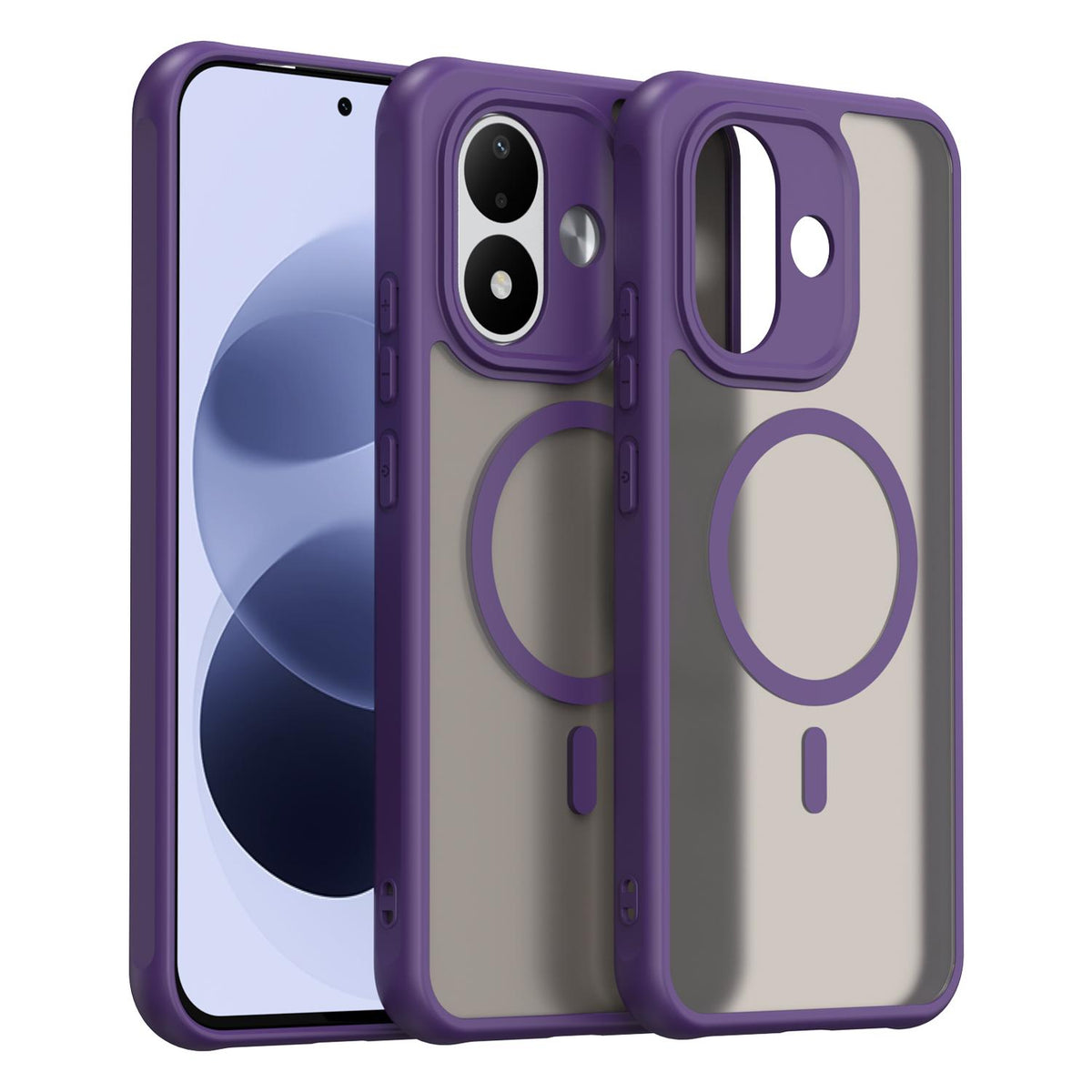 For Redmi Note 17 4G Global 169.7mm Fan Dun Series TPU Hybrid PC Frosted Magsafe Phone Case - Purple - EDA008596103D