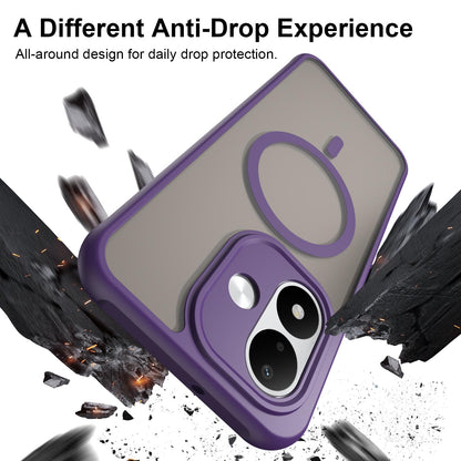 For Redmi Note 17 4G Global 169.7mm Fan Dun Series TPU Hybrid PC Frosted Magsafe Phone Case - Purple - EDA008596103D