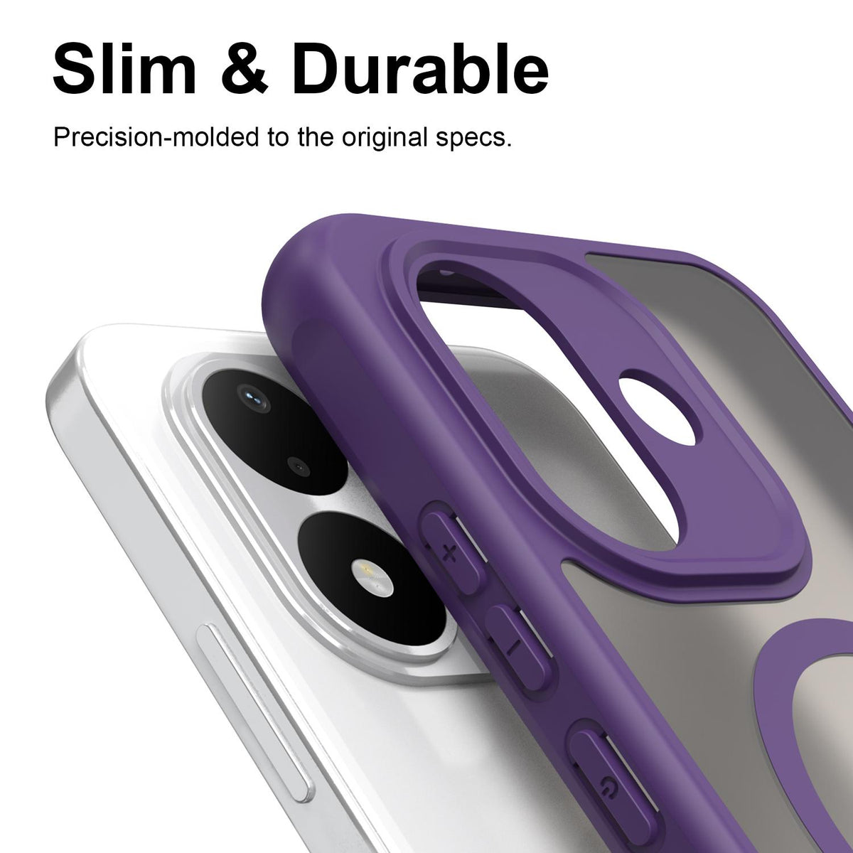 For Redmi Note 17 4G Global 169.7mm Fan Dun Series TPU Hybrid PC Frosted Magsafe Phone Case - Purple - EDA008596103D