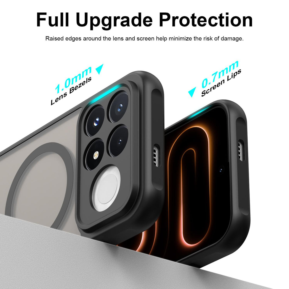 For Redmi K100 Pro 5G Fan Dun Series TPU Hybrid PC Frosted Magsafe Phone Case - Black - EDA008596106A