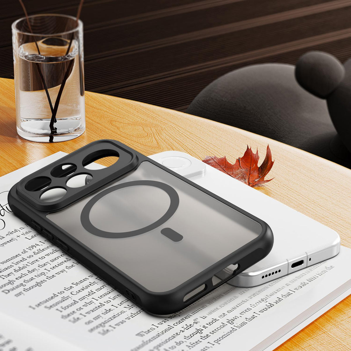 For Redmi K100 Pro 5G Fan Dun Series TPU Hybrid PC Frosted Magsafe Phone Case - Black - EDA008596106A