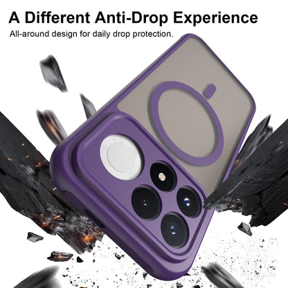 For Redmi K100 Pro 5G Fan Dun Series TPU Hybrid PC Frosted Magsafe Phone Case - Purple - EDA008596106D