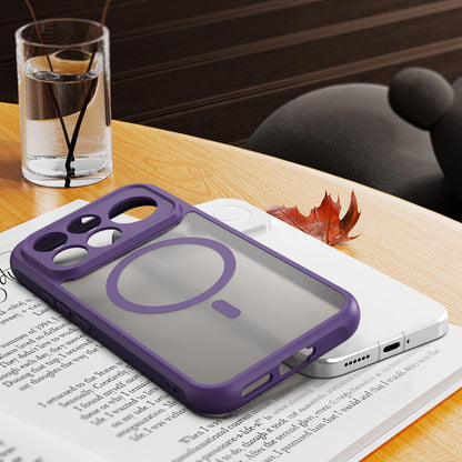 For Redmi K100 Pro 5G Fan Dun Series TPU Hybrid PC Frosted Magsafe Phone Case - Purple - EDA008596106D