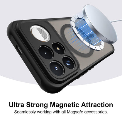 For Redmi K100 Pro Max 5G Fan Dun Series TPU Hybrid PC Frosted Magsafe Phone Case - Black - EDA008596107A