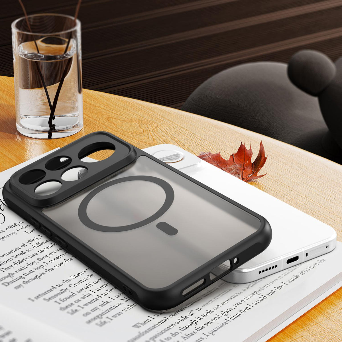 For Redmi K100 Pro Max 5G Fan Dun Series TPU Hybrid PC Frosted Magsafe Phone Case - Black - EDA008596107A