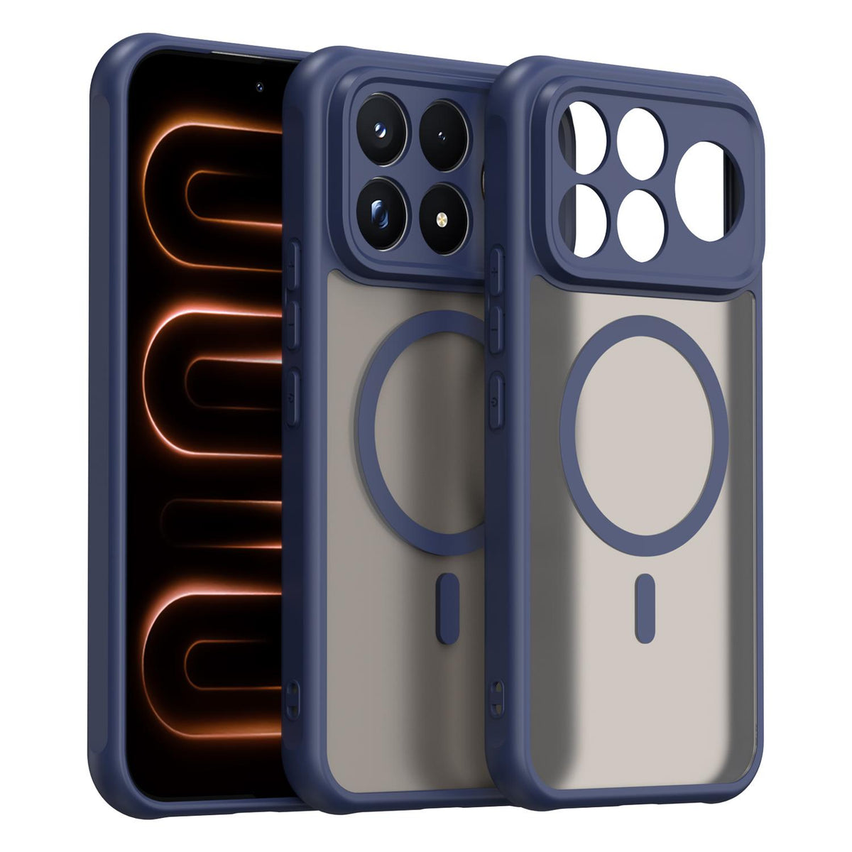 For Redmi K100 Pro Max 5G Fan Dun Series TPU Hybrid PC Frosted Magsafe Phone Case - Blue - EDA008596107B