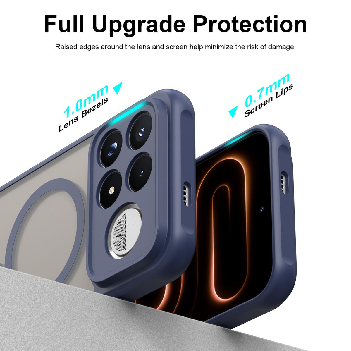 For Redmi K100 Pro Max 5G Fan Dun Series TPU Hybrid PC Frosted Magsafe Phone Case - Blue - EDA008596107B