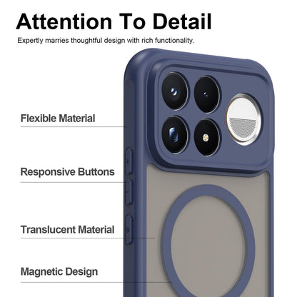 For Redmi K100 Pro Max 5G Fan Dun Series TPU Hybrid PC Frosted Magsafe Phone Case - Blue - EDA008596107B