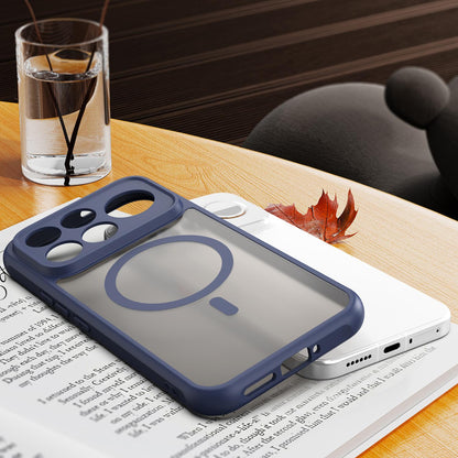 For Redmi K100 Pro Max 5G Fan Dun Series TPU Hybrid PC Frosted Magsafe Phone Case - Blue - EDA008596107B