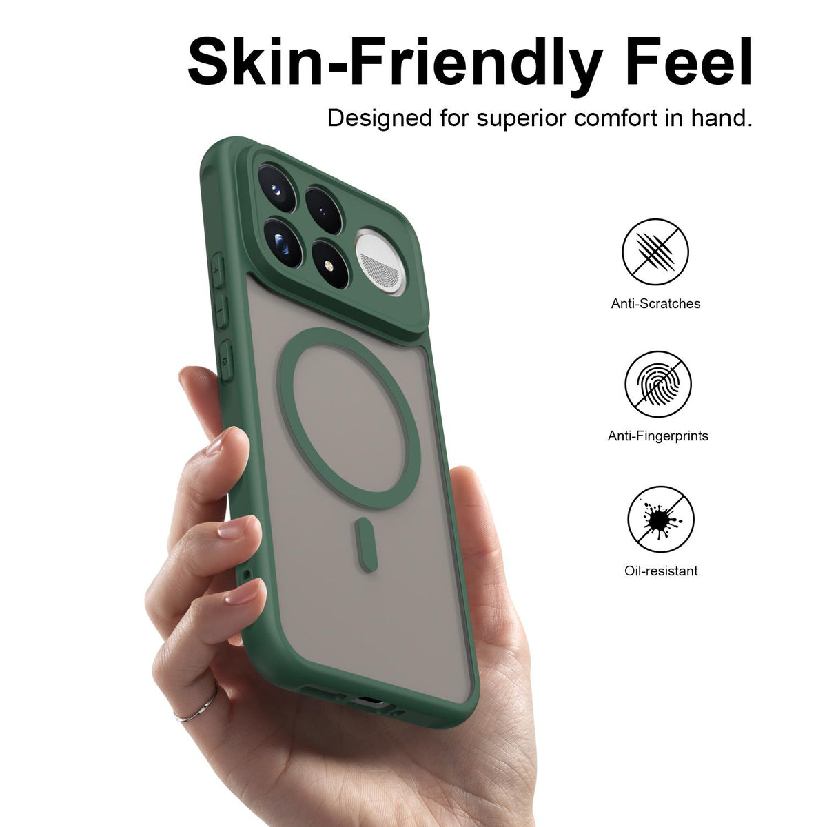 For Redmi K100 Pro Max 5G Fan Dun Series TPU Hybrid PC Frosted Magsafe Phone Case - Green - EDA008596107C