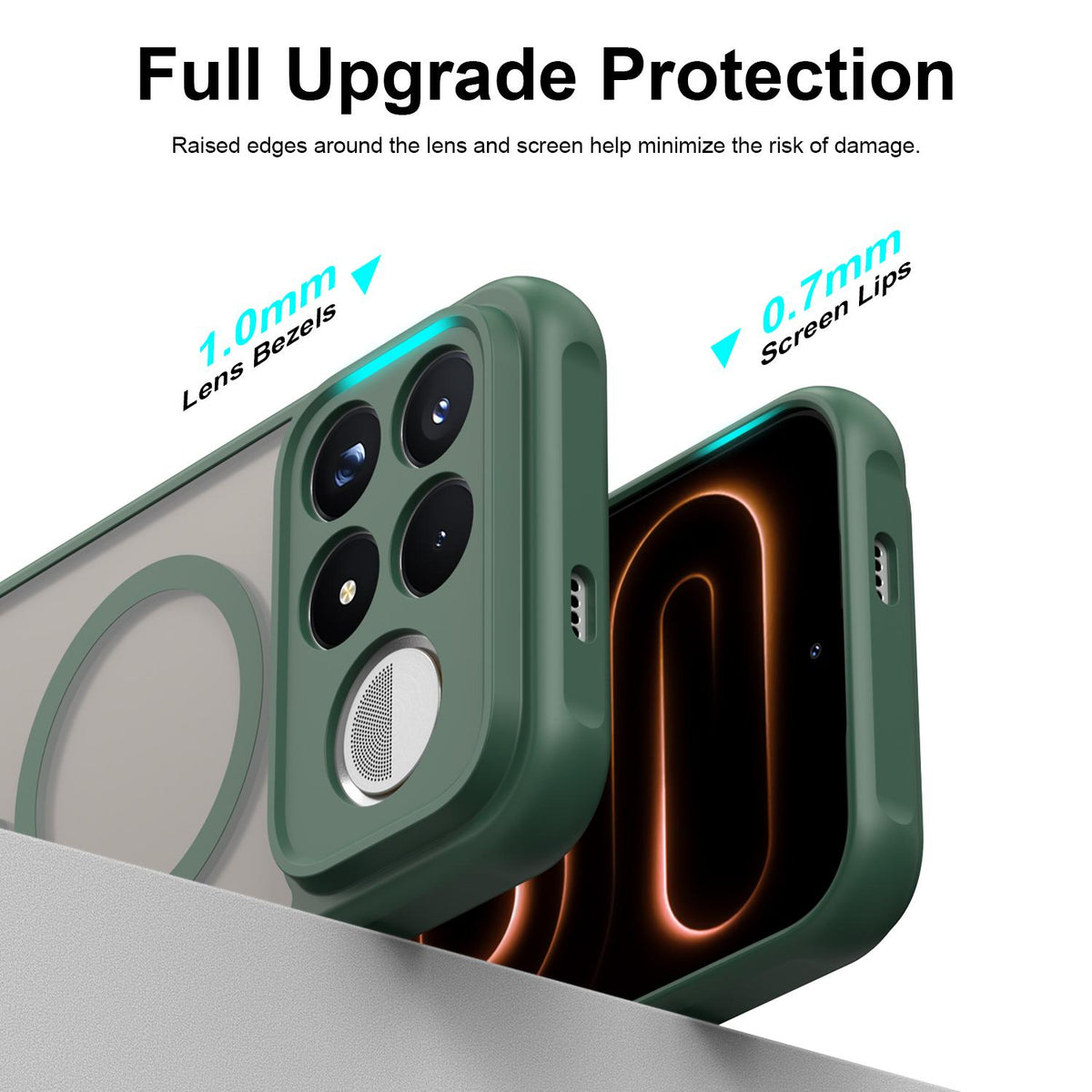 For Redmi K100 Pro Max 5G Fan Dun Series TPU Hybrid PC Frosted Magsafe Phone Case - Green - EDA008596107C