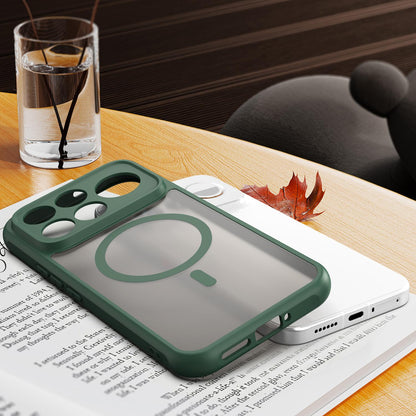 For Redmi K100 Pro Max 5G Fan Dun Series TPU Hybrid PC Frosted Magsafe Phone Case - Green - EDA008596107C