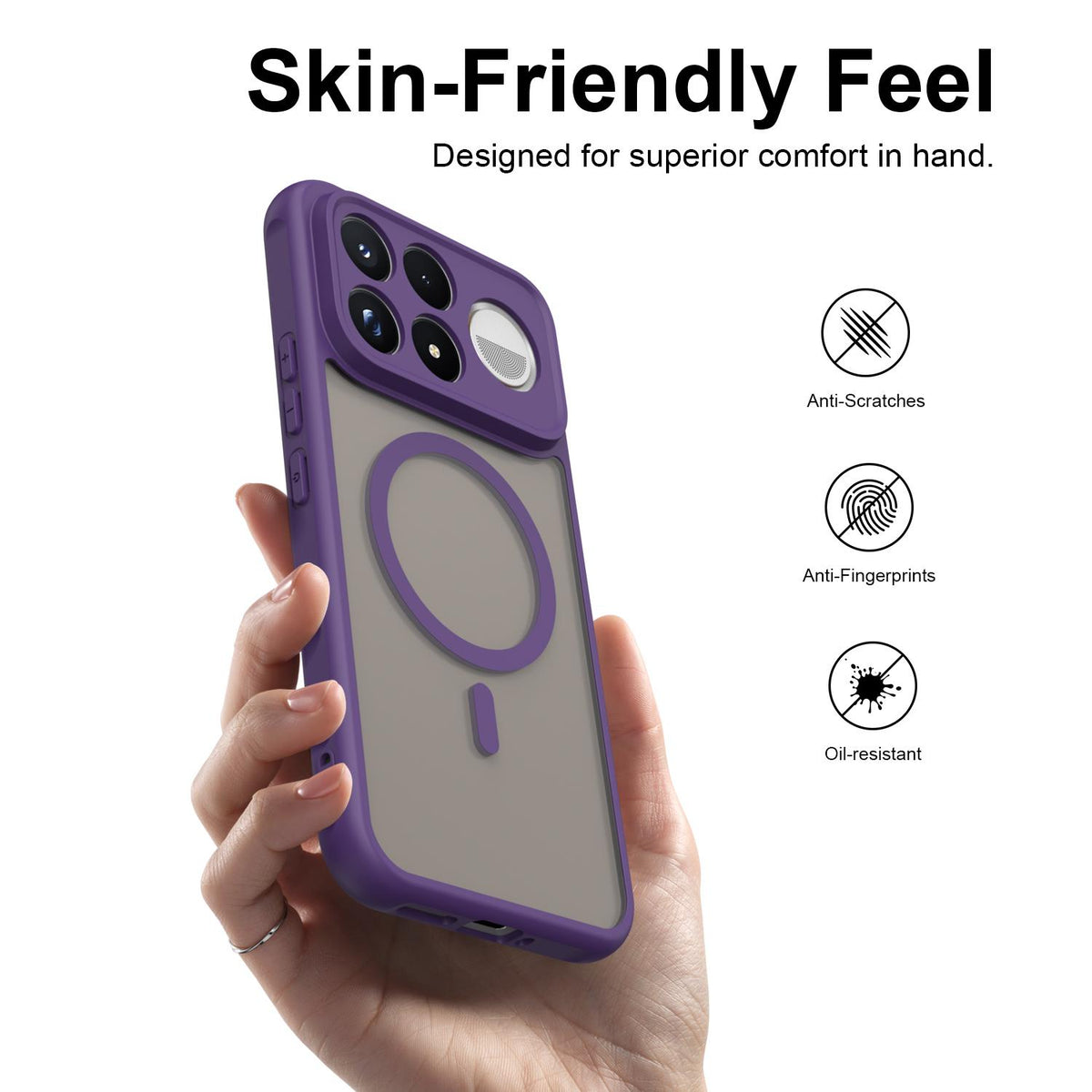 For Redmi K100 Pro Max 5G Fan Dun Series TPU Hybrid PC Frosted Magsafe Phone Case - Purple - EDA008596107D