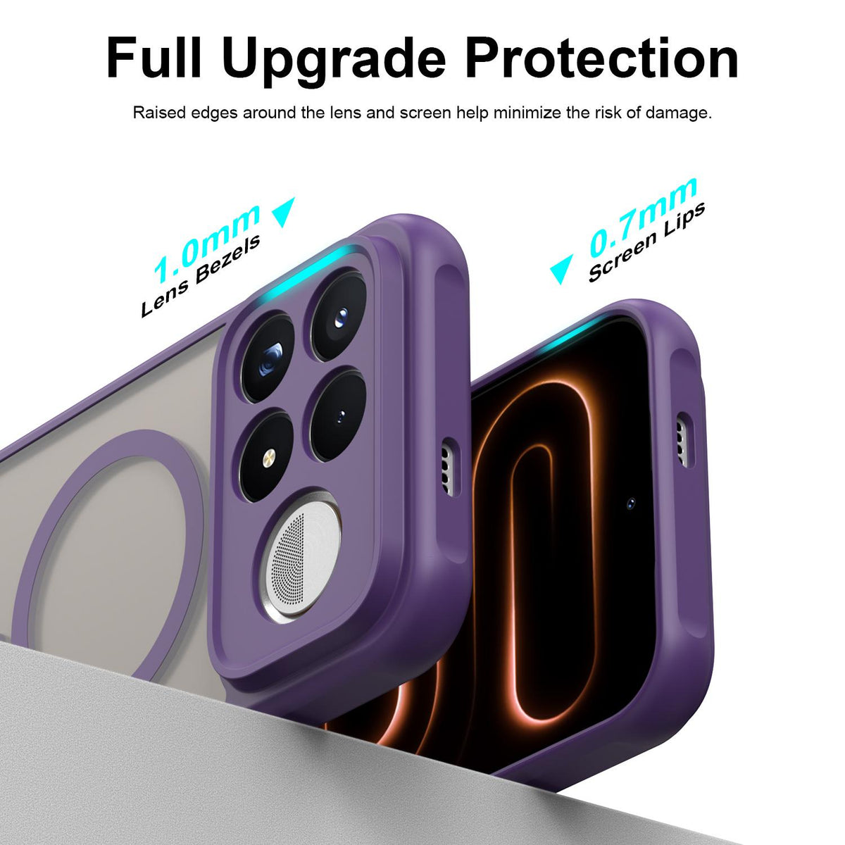 For Redmi K100 Pro Max 5G Fan Dun Series TPU Hybrid PC Frosted Magsafe Phone Case - Purple - EDA008596107D