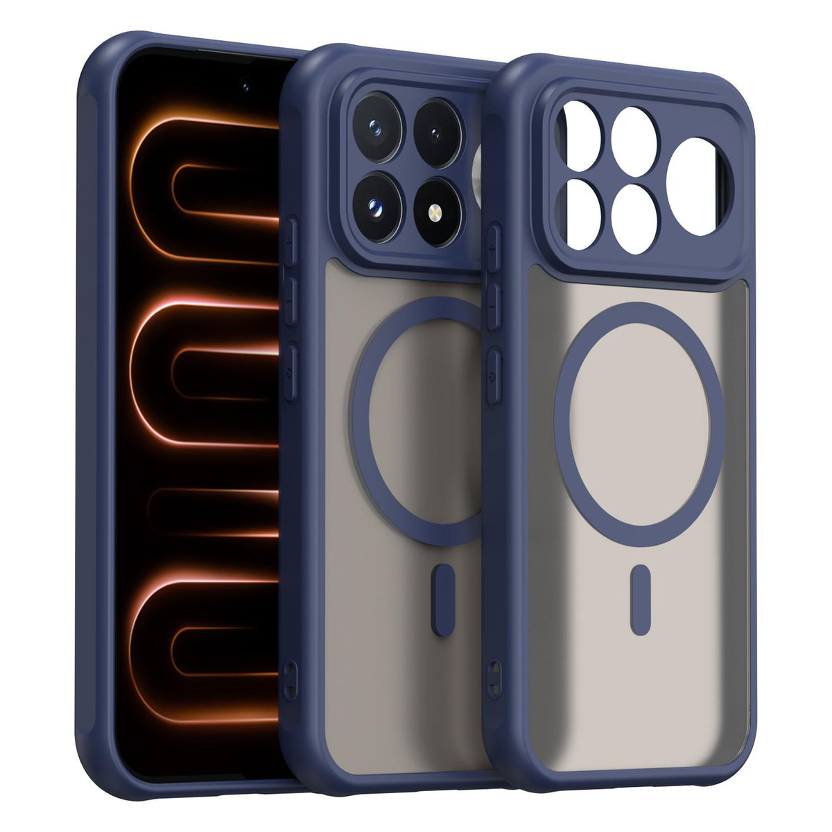 For Redmi K90 Fan Dun Series TPU Hybrid PC Frosted Magsafe Phone Case - Blue - EDA008596108B