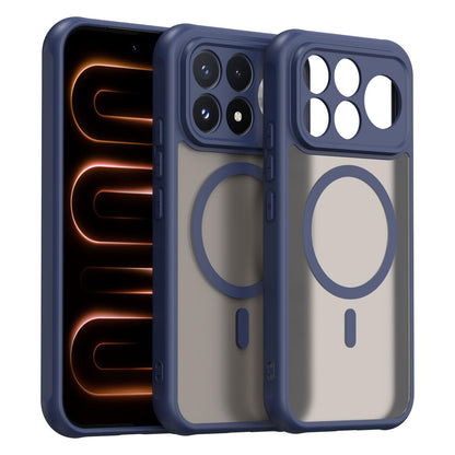 For Redmi K90 Fan Dun Series TPU Hybrid PC Frosted Magsafe Phone Case - Blue - EDA008596108B